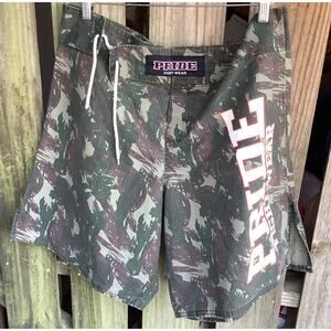 Pride Fight Wear MMA Board Shorts Size 38 Green Camo Mixed Martial Arts